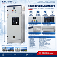 Armoire de distribution d'énergie à basse tension GGD avec barres omnibus en cuivre, protection IP55, courant nominal 100A-1600A