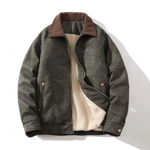 Abrigo de Lana de <span class=keywords><strong>Cordero</strong></span> para Hombre, Holgado, Cuello Solapa Neutral, Chaqueta Casual Gruesa - Product Image 3