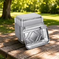 Barquettes jetables en aluminium avec couvercles, robustes, compatibles micro-ondes, écologiques, pour mariages, fêtes, voyages, camping, plats à emporter et cuisson