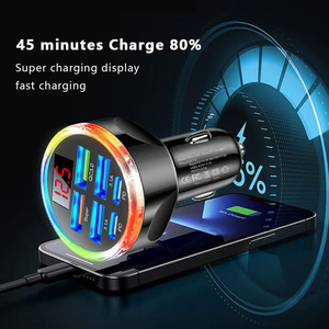 Caricabatterie da Auto USB C Multiporta 6 in 1 con Display di Tensione per iPhone 17 16 <span class=keywords><strong>Samsung</strong></span> Ricarica Rapida con Voltmetro Novità 2025 - Product Image 5