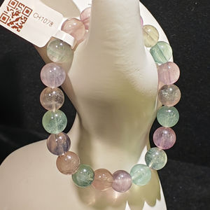 Pulsera con cuentas de fluorita natural de alta calidad con Pulseras de Moda de piedra de caída curativa para mujeres y hombres - Product Image 2