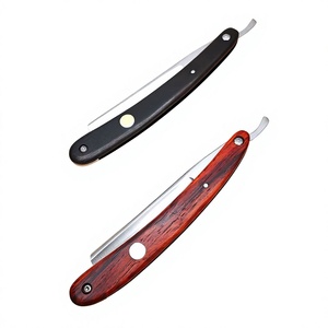 High Quality Stainless Steel Straight Edge Razor Professional Single Blade Barber Shaving Tool with Wood Handle for <b>Men</b> - Product Image 1