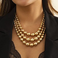 Nouvelle Collection : Parures de Bijoux Plaqué Or et Argent CCB, Style Exagéré, Grosses Perles Rondes Légères, Vente en Gros, Idéales pour Cadeaux