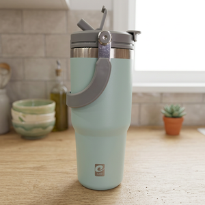 Tazza da Viaggio Portatile in Acciaio Inox da 750ML, Design Minimalista, Isolata, con Manico, Confezione in Scatola Colorata - Product Image 5