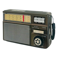 Radio portable solaire Eletree MD-969S AM/FM/SW avec haut-parleur pliable à gros boutons, chargeur CC, lampe de poche en plastique