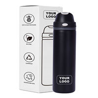 Bouteille isotherme en acier inoxydable à double paroi avec couvercle 2-en-1, sans BPA, 19oz, 24oz, 32oz, personnalisable avec logo, vente en gros usine