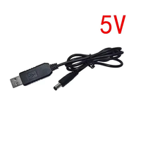 Kabel Penguat Daya USB DC 5V ke DC 5V 9V 12V Modul Step Up Konverter USB Kabel Adaptor Konektor Jantan 2.1x5.5mm