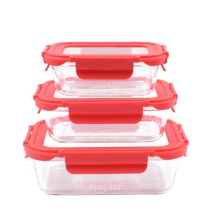 Recipientes de Vidrio Rectangulares Pyglass para Preparación de Comidas con Tapas, Resistentes al Calor, Libres de BPA, Recipientes Pequeños de Vidrio para Alimentos, Aptos para <span class=keywords><strong>Microondas</strong></span> - Product Image 2