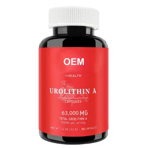 OEM Premium suplemen dukungan kesehatan potensi tinggi Urolithin A kapsul untuk dukungan energi dan meningkatkan pemulihan otot