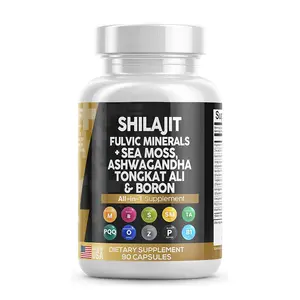 OEM ขายร้อน Shilajit แคปซูล Shilajit แท้จากหิมาลัยพร้อมแร่ธาตุ 85+ สําหรับพลังงานประสิทธิภาพและสุขภาพภูมิคุ้มกัน