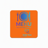 Carte de menu de restaurant intelligente 80*80mm en PVC avec puce NFC, carte interactive de table pour avis, carte de menu NFC sans contact