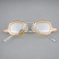 Montures de lunettes pour hommes en acétate transparent noir à motif léopard, faites à la main et robustes