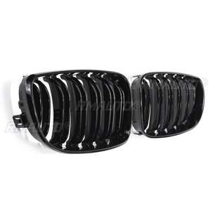 2 pièces Grilles de calandre avant pour BMW E81 E82 E87 E88 118i 125i Série 1 2007-2013 Noir brillant mat M 2 Lames Style automobile - Product Image 3