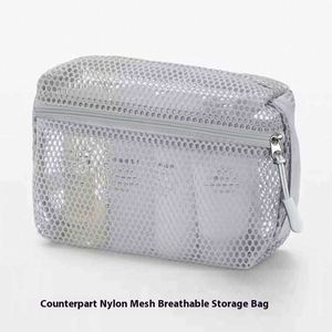 Durable Fashionable Nylon Mesh Cosmetic Bag Zipper Closure Large Capacity Portable Travel Transparent <b>Storage</b> Wash Bag for Women - Product Image 2