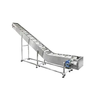 custom bucket elevator hopper suppliers Stainless Steel Food Chain slant conveyor system for food