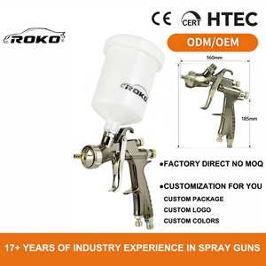 ปืนพ่นสีรถยนต์ ROKO H-902 LVLP แบบป้อนสีด้วยแรงโน้มถ่วง พร้อมถ้วยขนาด 600 มล. หัวฉีดขนาด 1.3/1.8 มม. ผลิตจากอะลูมิเนียมอัลลอยด์ OEM - Product Image 2