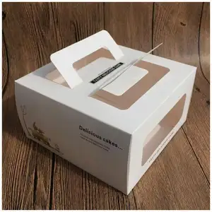 עוגת קופסא cajas דה קרטון עוגת גביע גבוהה להגדיר 12 אינץ 'חג המולד עם חבילת מכסה ריקה תיבת מזון להוציא מיכל