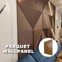 MUMU Revêtement Mural Décoratif Canelé en Bois Massif Flexible pour Intérieur de Meubles et Armoires