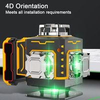 Niveau laser industriel professionnel sans fil à batterie, rotatif 360°, 4D, 16 lignes, auto-nivelant, faisceau vert, OEM
