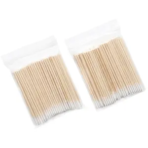 Disposable Ultra-Small Cotton Swab Brush Lint Free Micro Wood Makeup Brushes Eyelash Glue Removing Tools
