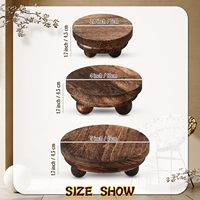 Penyangga Kayu 3 Tingkat (3 Ukuran) untuk Pot Bunga & Desain Display Bangku Warna Coklat Kapasitas 50lbs Penggunaan Dalam/Luar Ruangan Dapur
