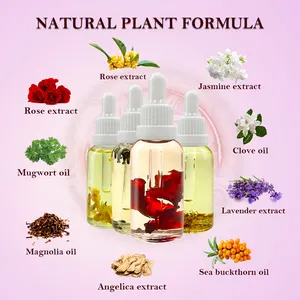 Private Label Herbal Yoni Essential olio per la cura femminile rassodante massaggio vaginale olio di rosa 100% olio di erbe Yoni