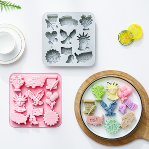 Moldes de Silicona para Pastel con Diseño del Día de la Independencia, Reutilizables, de Grado Alimenticio, Lindos Moldes Magnéticos de Silicona para Chocolate, Dulces y Hielo - Product Image 1