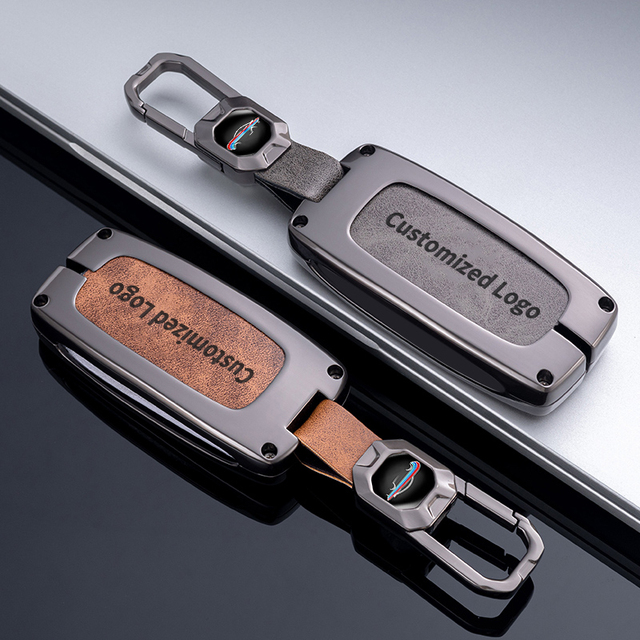 Custom Leather Car Key Fob Cover Fit for Fiat 500 500C 500L 500X RAM Promaster Personalized Keychain Fashion Fiat 127 Cow Butler