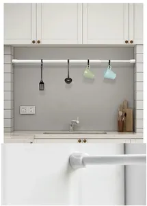 90-160cm <span class=keywords><strong>sans</strong></span> poinçon télescopique pôle garde-robe Rails Installation gratuite corde à linge cintre chambre <span class=keywords><strong>rideau</strong></span> tasse tasse tige - Product Image 2