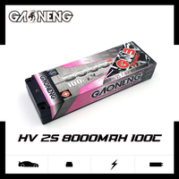 GNB GAONENG 8000MAH 2S 7.6V 100C 200C Baterai LiPo Hard Case 5mm 5.0mm Bullet Mobil RC 1:10 1/10