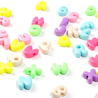 Colorful Pastel Cartoon Large Bubble Letras Chunky Letter Large Hole Plastic Alphabet Beads
