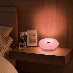 Lámpara de <span class=keywords><strong>Noche</strong></span> Estilo Donut Cremoso para Decoración de Dormitorio, Lámpara LED Táctil Naranja para Ambiente Nocturno - Product Image 2