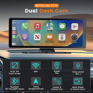 מסך מגע נייד 10.26 אינץ' 4K מצלמה אלחוטית Carplay Android Auto מצלמת דרך 5G Wifi ראיית לילה GPS ניווט מצלמת דרך - Product Image 4