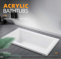 Coin de salle de bain Surface solide Baignoire en acrylique Trempage Unité de baignoires de salle de bain avec accessoire d'égouttoir