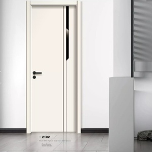 Portes en bois massif de conception moderne Couleur et taille personnalisées pour les hôtels de chambre à coucher de hall de salon-Ventes directes d'usine - Product Image 3