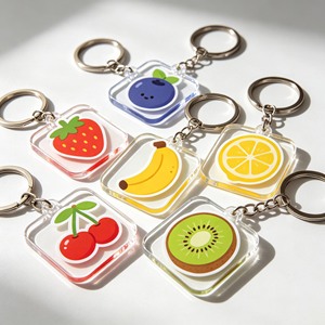Llaveros de Acrílico con Forma de Frutas (Sandía, Fresa, Naranja) para Promoción de Verano - Product Image 2
