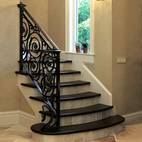 Panneaux de rampe d'escalier en fer forgé pour extérieur, rampe d'escalier de villa, main courante en fer pour escalier