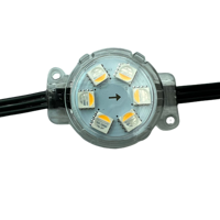 Módulo de píxeles LED de 30mm de diámetro, IP68, 1,8 W, carcasa plana transparente de alambre negro, luces de punto LED, DC24V, 20 unidades