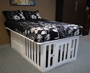 Camas perreras de madera integradas personalizadas con compartimentos de almacenamiento para personas y mascotas Estilo de diseño chino - Product Image 1