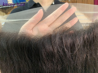 KEMY HAIR Ensemble de mèches de cheveux humains vierges brésiliens Remy, avec fermeture en dentelle, à texture lisse, à double trame, sans perte de cuticule.