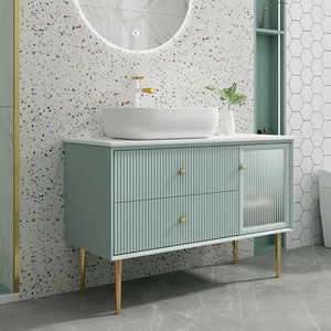 Personalizzato moderno rettangolo singolo lavello pavimento montato <span class=keywords><strong>mobile</strong></span> <span class=keywords><strong>bagno</strong></span> classico <span class=keywords><strong>con</strong></span> controsoffitto specchio intelligente - Product Image 4