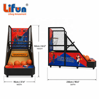 LIFUN Machine de jeu de tir au basket-ball en métal à monnayeur, interface en anglais, jeu d'arcade d'intérieur pour centres de jeux, garantie 1 an