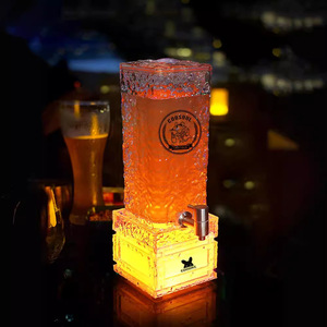 Dispensador de Cerveza con Patrón de Hielo Iluminado Wan Zhan, Rectangular, de Acero Inoxidable, con Grifo, Contenedor de Bebidas para KTV, Servidor de Cerveza Comercial - Product Image 2