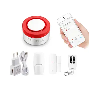 ドアセンサーホームセキュリティシステム Suppliers-The Newest Home Self Smoke Tuya Smart Wireless Security Alarm System H1 With Water Leak Detector