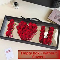 Boîte Cadeau Rectangulaire en Acrylique Haut de Gamme Portable pour la Saint-Valentin, Idéale pour une Déclaration d'Amour Surprise, Composition Florale Éternelle, Yiwu Chine