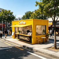 Cafés modulaires préfabriqués, maisons préfabriquées en conteneurs de 20 pieds et 40 pieds, restaurant préfabriqué en conteneur avec cuisine, maison mobile en conteneur