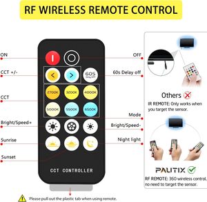 Esann RF từ xa Dimmer cho pautix <span class=keywords><strong>CCT</strong></span> điều chỉnh COB LED Strip đèn DC12-24V 3A 17 Phím RF <span class=keywords><strong>CCT</strong></span> Led điều khiển - Product Image 2