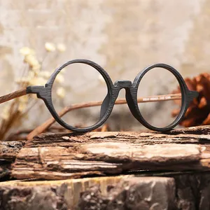 Retro Prescription Myopia Eyeglasses Frame with Clear Lenses Brand Design Vintage Women Men Acetate Round Glasses Frame