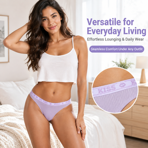 Slip Bikini da Donna in Maglia <span class=keywords><strong>a</strong></span> Costine, Vita Alta, Apertura Gamba Liscia, Protezione Naturale dei Fianchi, Morbidi e Traspiranti - Product Image 6