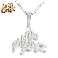 Collar con Colgante Hip-hop Bando Boyz, Cadena de Eslabones Chapada en Oro, Aleación de Cobre, Circonita Cúbica, Joyería Unisex de Moda